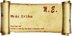 Mráz Erika névjegykártya